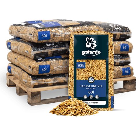 Galamio Holzhackschnitzel Gelb 60l x 12 Sack 720l 12er
