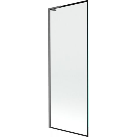 Mexen Next L Badewannenabtrennung mit 1 Flügel 70 x 150 cm, schwarzes Muster, gebürstetes Gun Gray - 895-070-000-03-70-66