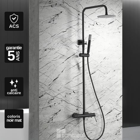 Colonne de Douche avec Mitigeur Thermostatique noir mat anti-calcaire - Design Moderne - MONZA IMEX (1/5)