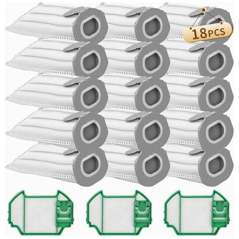 [NON UTILIZZATO] Confezione da 15 sacchetti per aspirapolvere Vorwerk Kobold VK7, compatibili con Vorwerk Kobold VK7 FP7, con 3 filtri HEPA, parti di ricambio per sacchetti filtro, sacchetto per la po (1/5)