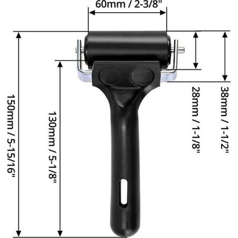 Rouleau gravure - Acier inoxydable et caoutchouc Élimine bulles air - Bricolage impression - 6 cm (1/5)