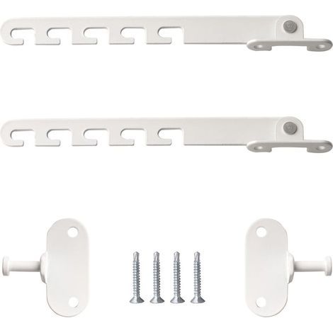 2 pièces 18 cm Entrebailleur Fenetre Sans Perçage Bloque Fenetre Ouverte et Verrous de Portes avec 4 Vis Bloc Fenetre pour Régler l'ouverture de la Fenêtre (Blanc) (1/4)