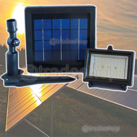 Projecteur Solaire 36 Led Smd Garden Panel Batterie Rechargeable (1/2)