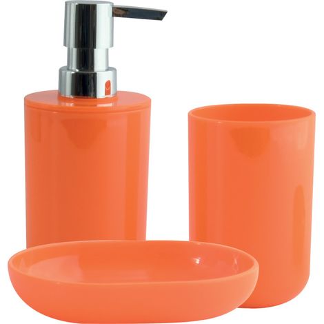 Lot de 3 accessoires de salle de bain INAGUA Orange MSV