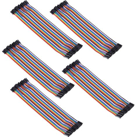 Lot de 10 câbles de connexion femelles/femelles en plastique, 2,54 mm, composants électroniques, 20 cm (1/5)