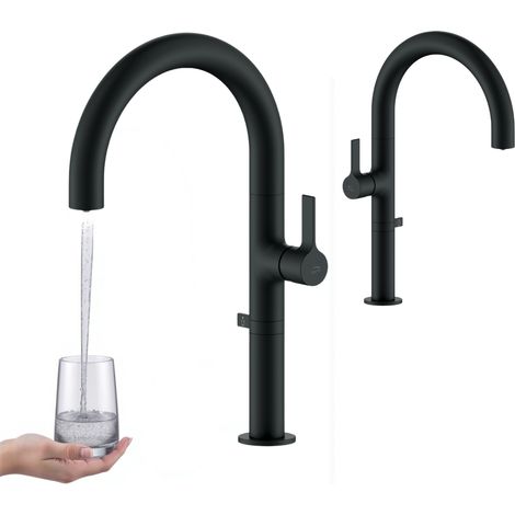 Grifo de cocina Pureco negro con filtro de agua (1/5)