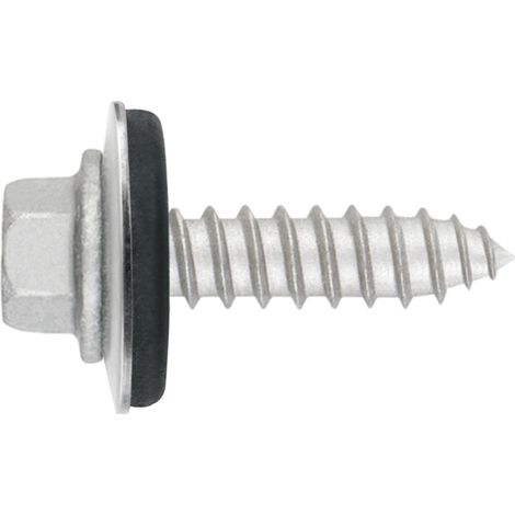 Boite de 500 - Vis autotaraudeuse Atlantis C4-M + rondelle vulcanisée EPDM-acier - Inox A2 6,25 x 25 P-16 - Boite de 500