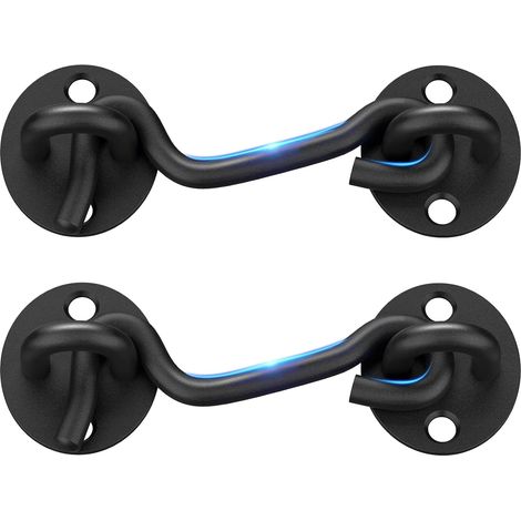 Serrure de sécurité pour porte, lot de 2 unités, 4 pouces, couleur noire, pour portail.-AquaForge (1/5)