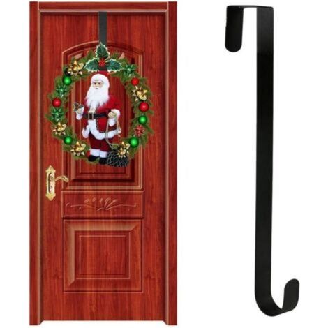 (Black) Premium Metal Wreath Hanger, 15 Inch, for Christmas Decoration, Large Size (1/5)