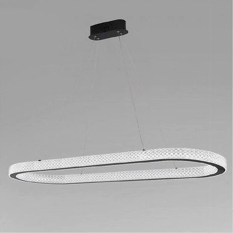 Trade Shop - Lámpara Colgante Led 82w Ovalada Horizontal Cristal Negro 31982 -