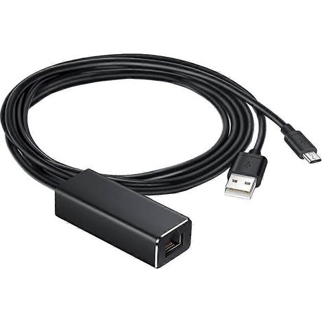 Adaptateur micro USB vers RJ45 (1 pièce) - Convertisseur réseau haut débit - Adaptateur Ethernet-200x3cm-Black (1/3)
