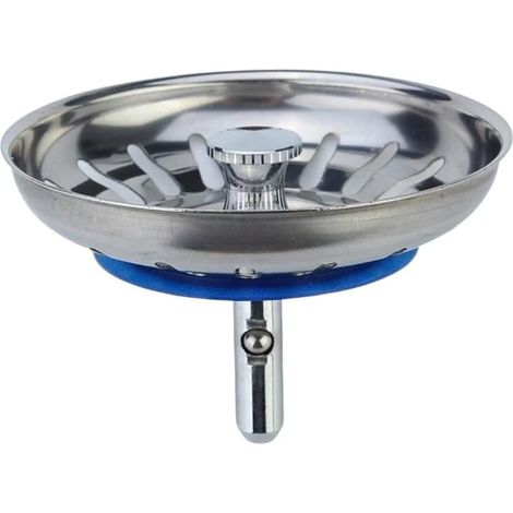 Tapón para fregadero de cocina con pasador ajustable - Tapón universal para fregadero de cocina, cesta coladora emergente, acero inoxidable, apto para lavavajillas (80 mm) (1/5)