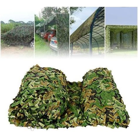 Net of camouflage reinforced 4 x 10 m Protection solar for pergolas and tighten Lightweight and durable Cachettes for observation (1/4)