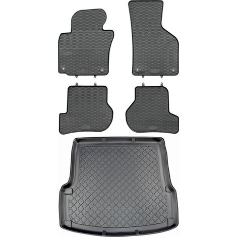 Skoda Octavia II 1Z Hatchback de 03.2004 a 01.2013 SET - Alfombrillas de goma para coche + alfombrilla para maletero