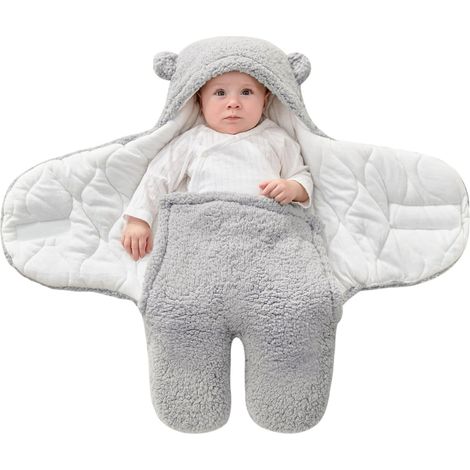 1 gigoteuse bébé, emmaillotage ajustable, doublure douce, 2,0 Tog, pour nouveau-nés et nourrissons (3-6 mois), gris (1/5)