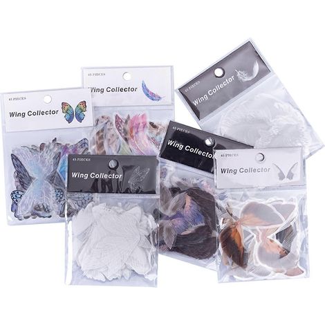 270 Autocollants Papillon Vintage Transparents en PET Imperméables - Lot Complet (1/4)