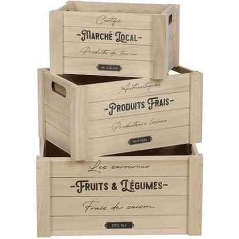 Ensemble de 3 caisses de rangement en bois (1/2)