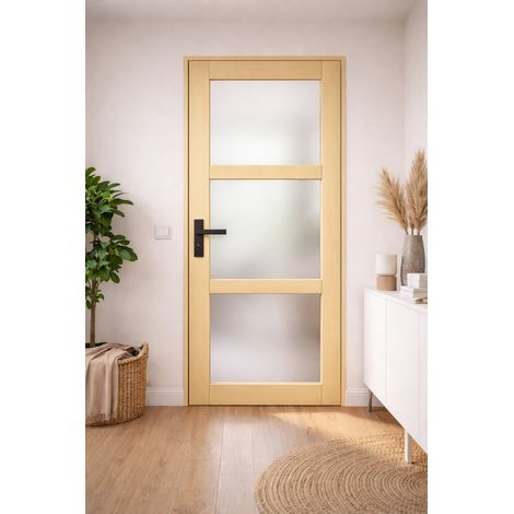 Blocco Porta Vetro Ayous H204 x L73 Pannello Laterale Destro a Spinta + Maniglia