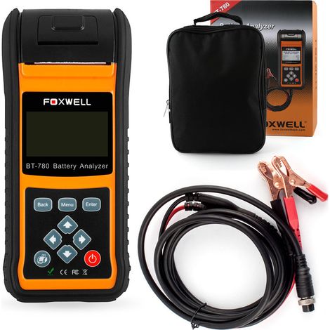 Analyseur de batterie Foxwell BT-780 12V & 24V – Test CCA, résistance interne, circuit de charge alternateur, imprimante intégrée, valise de rangement (1/5)