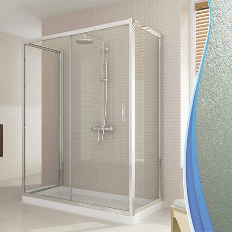 Box Doccia 3 Lati 70x150x70 cm 1 Anta Scorrevole in Cristallo Opaco 6mm H198 Fosterberg Viborg Trio (1/5)