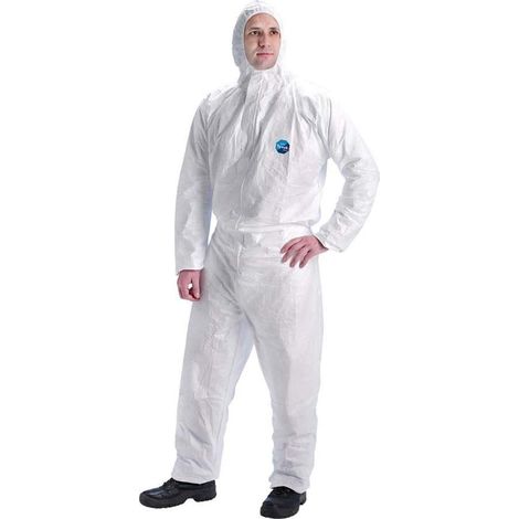 Ropa de protección química ZOLGINAH, Categoría III, Tipo 5 y 6  Frente en Tyvek Detrás en SMS  Blanco  Altura 175 cm (XL) (1/4)