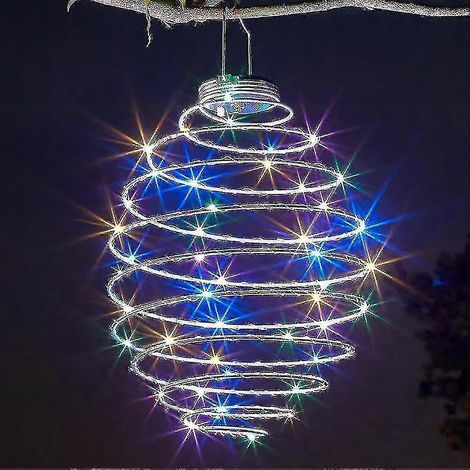 Lampe suspendue spirale LED arc-en-ciel à énergie solaire Mega Spiralight pour jardin-AquaForge