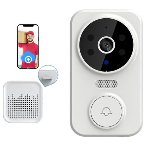 KZQ Sonnette vidéo sans fil M8 Smart Visual Doorbell Interphone bidirectionnel Vision nocturne infrarouge Système de sécurité de surveillance à distance