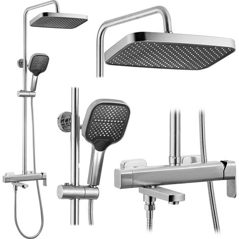 SHOWER SET REA ARLO BRUSH NICKEL (1/4)