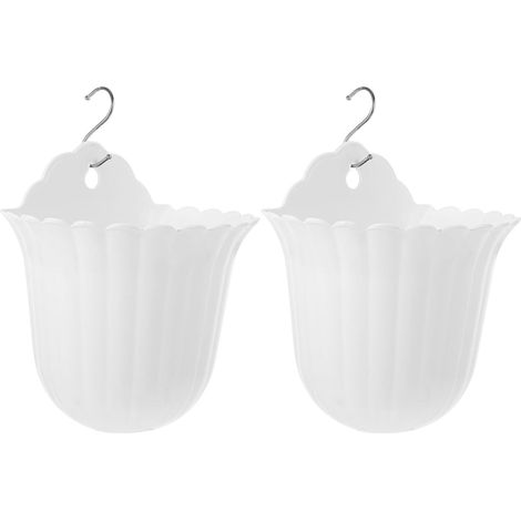 Minimalistic Wandpflanztopf aus Weißem Kunststoff mit Loch (1/5)