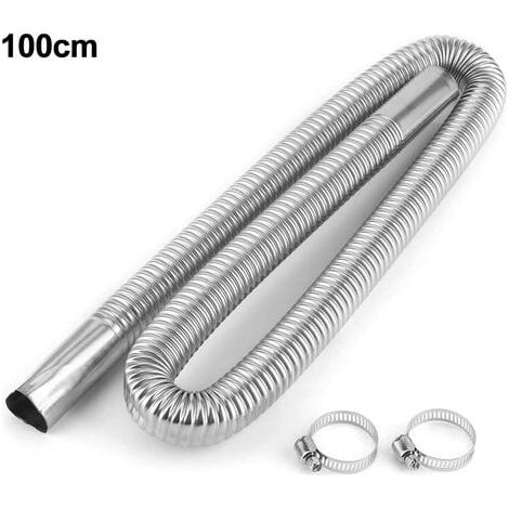 Tuyau d'échappement de chauffage d'air, tuyau d'aération de gaz de stationnement en acier inoxydable de 2,5 cm de diamètre intérieur pour véhicules, voitures(100CM) (1/5)