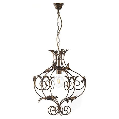 lampadario "contessa" in metallo color bronzo, e27 (1/4)
