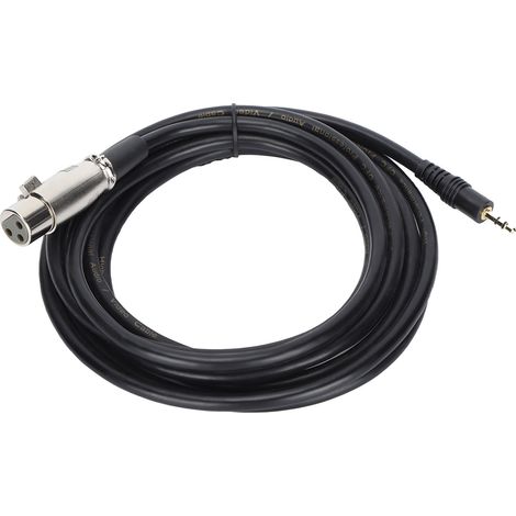 Câble Microphone XLR Femelle vers Jack 3.5mm Stéréo - 3m - Câble Audio Professionnel (1/5)