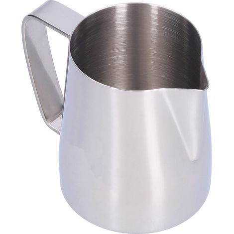 Milchaufschäumer aus Edelstahl, Kaffeekännchen mit Ausgießer, 350-ml-Aufschäumbecher, für den Hausgebrauch, silberfarben, Barista-Zubehör (1/5)