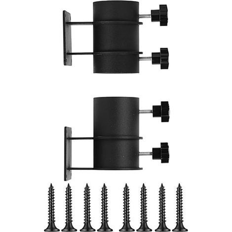 Set of 2 adjustable and sturdy parasol bases for patios, railings, decks, balconies suitable for square railings from 3.8 to 6.3 cm rust-resistant metal base with 4 knobs easy installation (1/4)