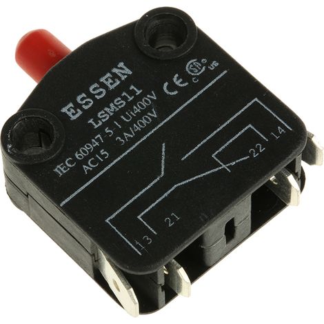 Microrupteur RS PRO à bouton poussoir, 1RT, 6 A @ 400 V c.a., Connexion rapide 400V c.a. ( Prix pour 1 )