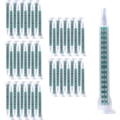 Sollbry 50 pièces Tube de mélange, seringue à buse de mélange de 84 mm, tube de mélange statique vert, tube de mélange AB pour aiguille AB pistolet à colle AB tube en plastique (1/5)