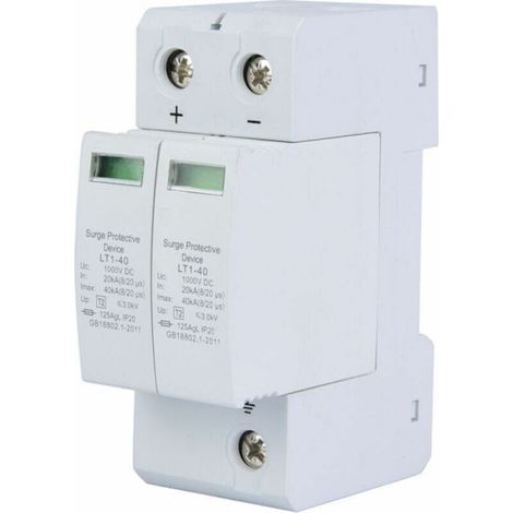 Parafoudre CC — Dispositif de protection contre les surtensions 1000 V pour systèmes photovoltaïques résidentiels (2P, 40 kA) (1/5)