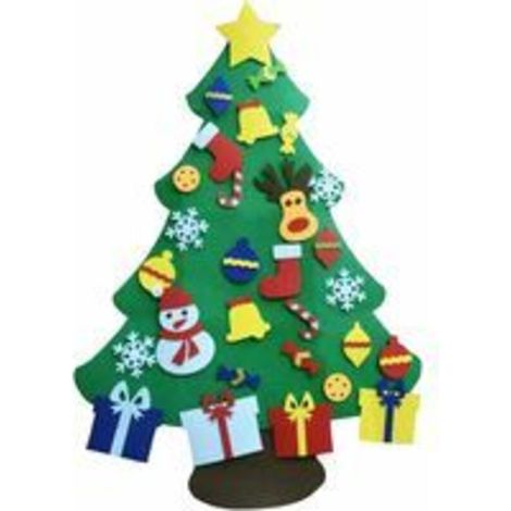 Christmas tree, Christmas tree, DIY felt Christmas tree window decoration with removable ornaments, Christmas decoration 95-70cm, Christmas decoration. (1/5)