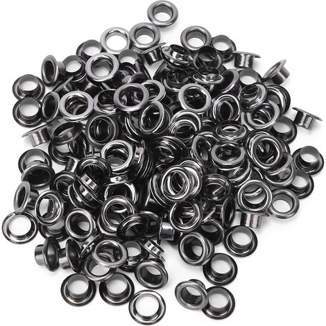 Œillets double face en laiton de 6 mm, 100 pièces, rivets creux pour sacs à vêtements/ceintures à chaussures (peinture anthracite) (1/5)