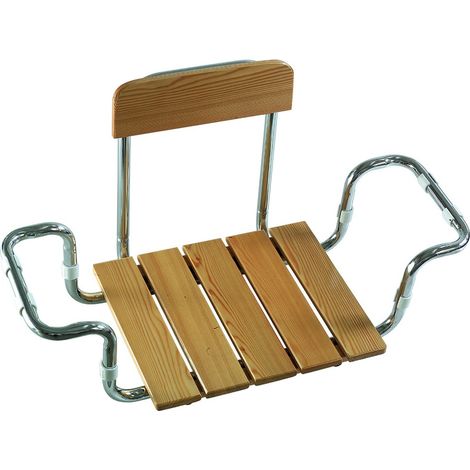 Sedile per vasca con schienale regolabile e telaio cromato portata 120 Kg (1/3)