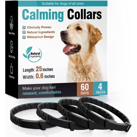Colliers apaisants pour chats et chiens - Lot de 4, noirs pour chiens. (1/4)