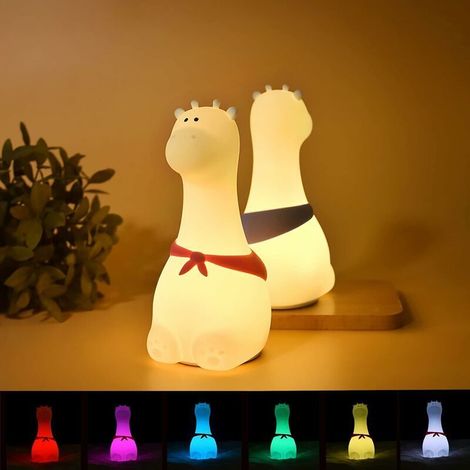 Baby Night Light for Children, Rechargeable Giraffe Night Light for Babies, Portable Silicone LED Night Light, Touch-Sensitive Night Light for Children, Baby Room Decoration, Baby Boy/Girl Gift (1/5)