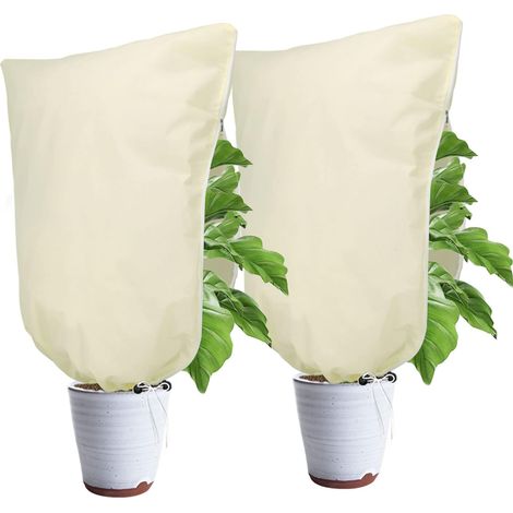 2PCS 100 80cm Housses de Protection pour Plantes, Sac de Protection pour Plantes avec Fermeture éclair et Cordon de Serrage Protection (1/5)