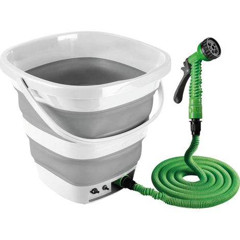 Aquarover, secchio pieghevole con pompa a batteria ricaricabile - 15 L