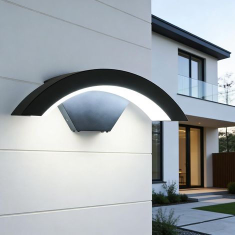 Applique murale LED extérieure 24W en aluminium, IP65, blanc froid – Jardin, couloir, forme lune (1/5)