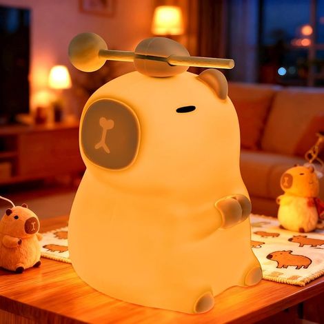 Lampe Capybara Enfant, RGB Capybara Veilleuse Enfant Mignonne et Nouveauté, Veilleuse Rechargeable en Silicone, Peut être Chronométré Veilleuses Bébé Cadeau Nouveau-né Fille (1/5)