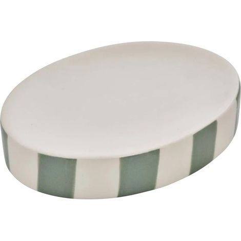 Porte-Savon en Céramique "Strio" 13cm Vert Céladon