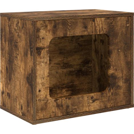Cat House Smoked Oak 51 x 30 x 42.5 cm Engineered Wood vidaXL