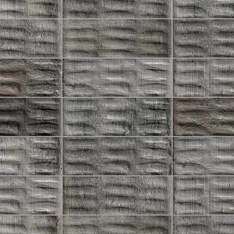 Carrelage effet Zellige 3D Gris Anthracite Seed 24,6x6x0,85 cm Azurel - Sol et mur intérieur (vendu par carton de 0,5 m²) - RO'MA CARRELAGE