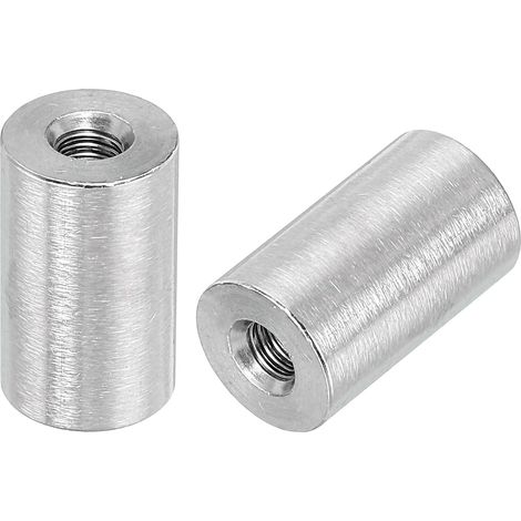 10pcs M5 Rond Connecteur Écrous, 304 Inox Acier Accouplement Écrou 20mm/0.8" Longueur Manchon Tige Barre Goujon Écrou pour Support, M5x20x12mm (1/5)